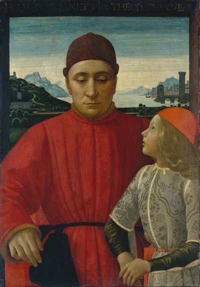 イタリア語：フランチェスコ・サセッティと息子テオドーロの肖像 フランチェスコ・サセッティと息子テオドーロ 作： ドメニコ・ギルランダイオ