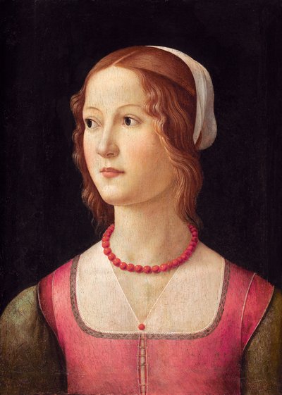 若い女性の肖像画。 作： Domenico Ghirlandaio