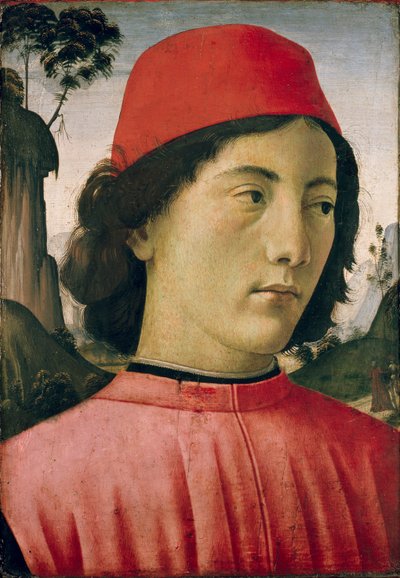 若い男の肖像、c1477-1478 作： Domenico Ghirlandaio