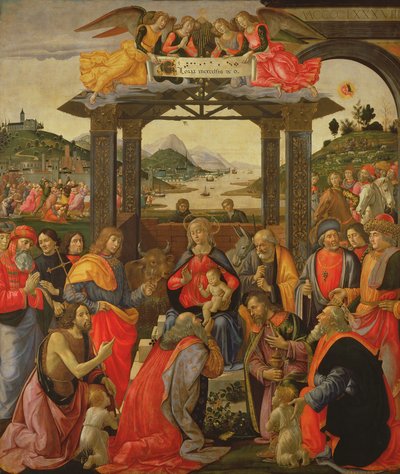 賢者の礼拝、1488（パネル上のテンペラ）（詳細は120935を参照） 作： Domenico Ghirlandaio