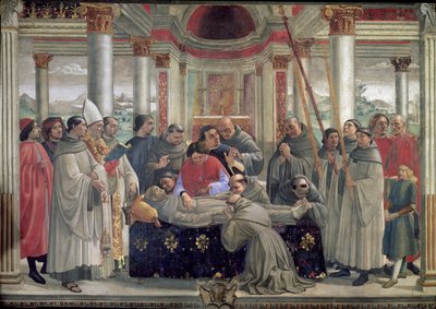 聖フランシスの死、アッシジの聖フランチェスコの生涯の場面、1486年 作： Domenico Ghirlandaio