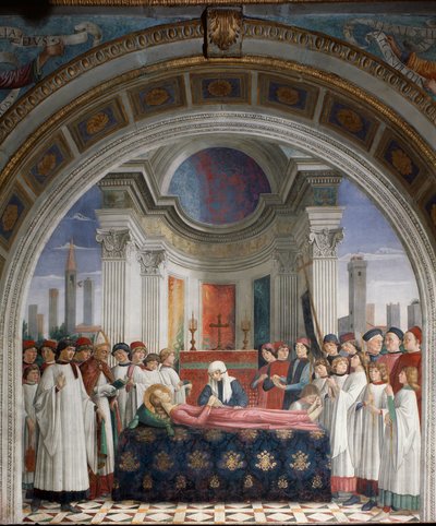聖フィナの葬儀 - フレスコ画 作： Domenico Ghirlandaio