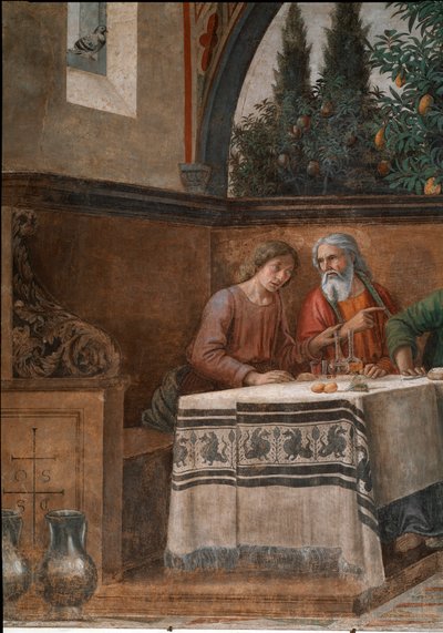 最後の晩餐。詳細(フレスコ画 作： Domenico Ghirlandaio