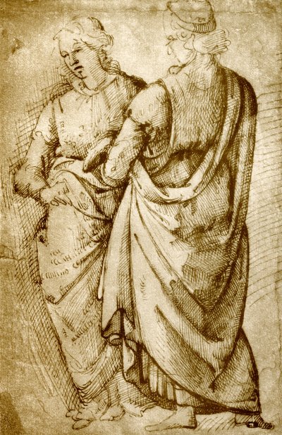 2つの衣服の研究 作： Domenico Ghirlandaio