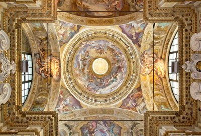 聖母の戴冠式、詳細、最後の27世紀の表現のドーム 作： Domenico I Piola