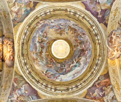 聖母の戴冠式、詳細、最後の27世紀の表現のドーム 作： Domenico I Piola