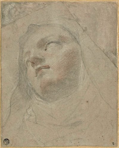 ドミニコ修道女の頭: 聖ドミニクの恍惚のための習作 作： Domenico Maria Canuti