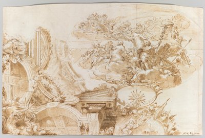 ロムルスの神格化: 天井のデザイン 作： Domenico Maria Canuti