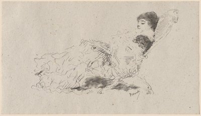 寝椅子に寄りかかる芸術家の娘エレオノーラ 作： Domenico Morelli