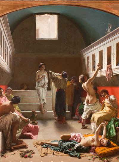 ポンペイの浴場、1861 作： Domenico Morelli