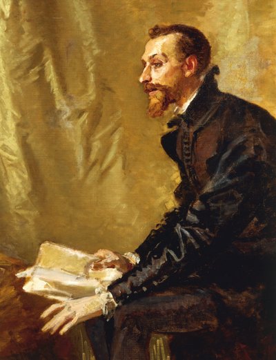 解放されたエルサレムをエレオノーラ・デステに読むトルカート・タッソ（詳細 作： Domenico Morelli