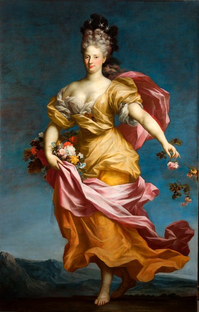 Paola Maria Lomellini Adorno como Flora, c.1699 (óleo sobre tela) 作： Domenico Parodi