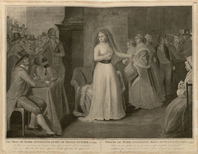 フランス王妃マリー・アントワネットの裁判、1793 年 10 月 14 日。 作： Domenico Pellegrini