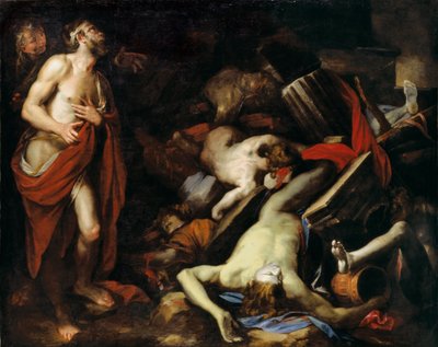 ヨブと彼の子供たち、c。 1650年 作： Domenico Piola