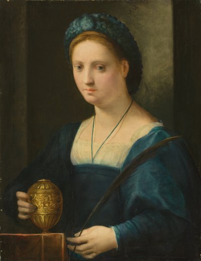 マグダラのマリア（パネルに油彩）としての女性の肖像画 作： Domenico Puligo