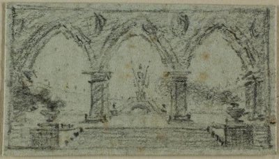 ゴシック・アーチのあるポーチ 作： Domenico Quaglio