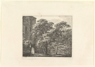 風景の中のゴシック建築、ca。 1807年。 作： Domenico Quaglio II