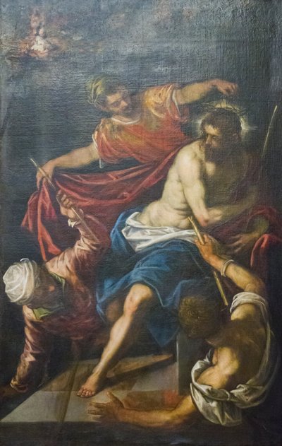 いばらの冠をかぶったキリスト、1590年頃（キャンバスに油彩） 作： Domenico Robusti Tintoretto