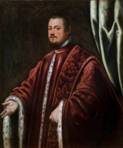 Portrait de Nicolo Da Ponte (1491-1585) - Peinture de Domenico Robustio dit Tintoretto (1560-1635) , huile sur toile 作： Domenico Robusti Tintoretto