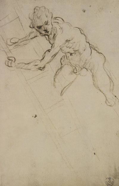 はりつけの図の研究（紙に木炭） 作： Domenico Robusti Tintoretto