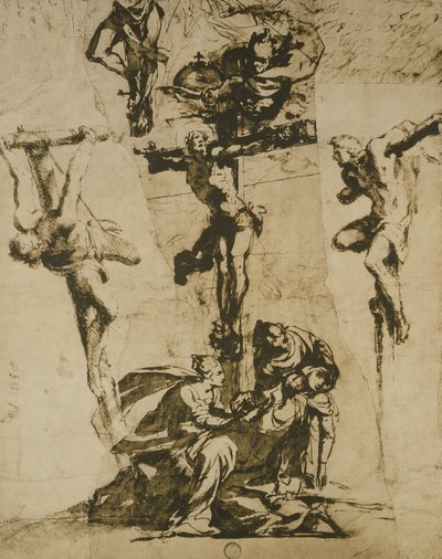 はりつけと気絶する処女の研究 作： Domenico Robusti Tintoretto