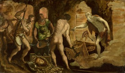 ヴァルカンの鍛冶場、1544～1548年頃（キャンバスに油彩） 作： Domenico Robusti Tintoretto