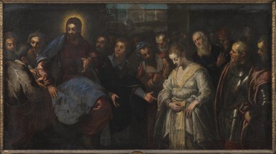 キリストと姦淫の女 作： Domenico Tintoretto