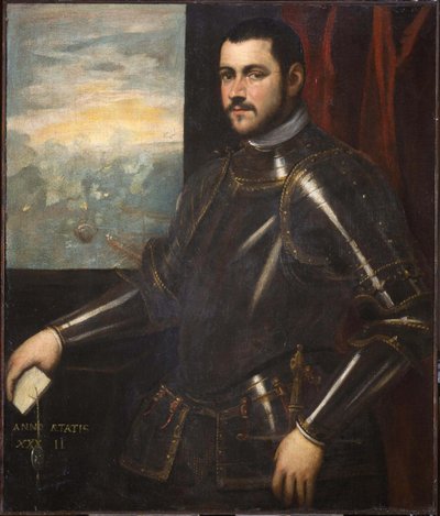 ベネチアの提督の肖像画、16 世紀。 作： Domenico, Tintoretto