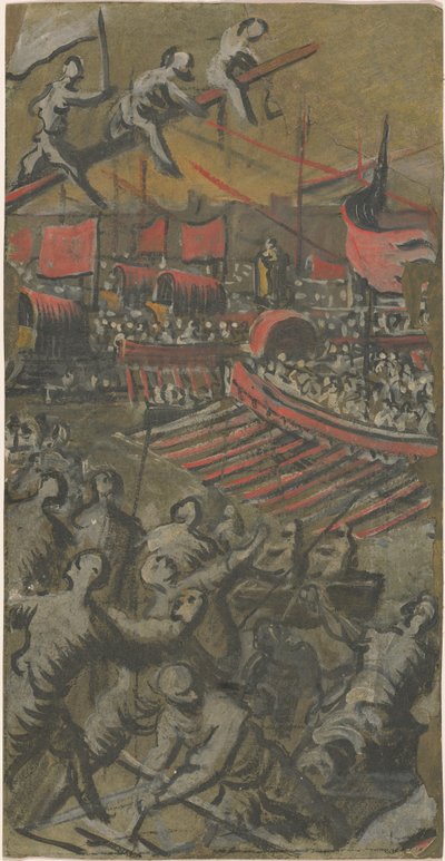 コンスタンティノープルを攻撃するベネチア船 作： Domenico Tintoretto