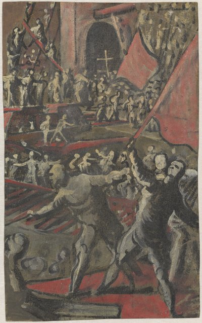 コンスタンティノープルを攻撃するベネチアの兵士 (直訳) 作： Domenico Tintoretto