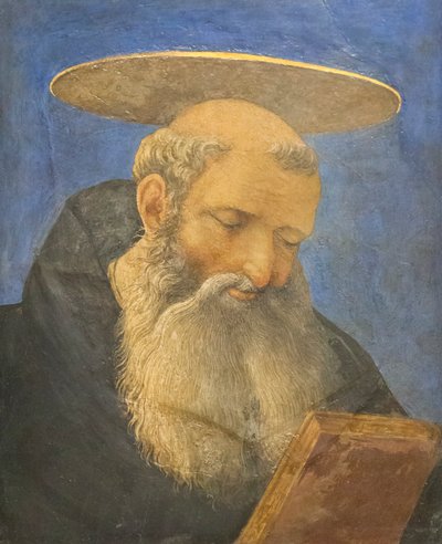剃毛されたあごひげを生やした聖人の頭、1440〜44年頃（木のテンペラ） 作： Domenico Veneziano
