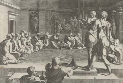 アレクサンダーの宴会、1540-50。 作： Domenico del Barbiere