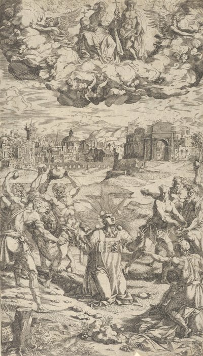 聖シュテファンの投石、16 世紀。 作： Domenico del Barbiere