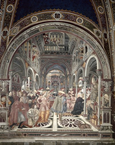 教皇セレスティン3世（1106-98年頃）、シエナ病院、1442年に自治権を付与 作： Domenico di Bartolo