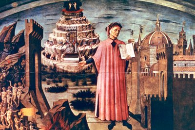 ダンテと彼の詩「神の喜劇」、1465年。 作： Domenico di Michelino