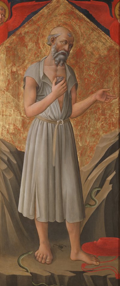 セントジェローム、ペニテント、1460年頃（パネルのテンペラ） 作： Domenico di Michelino