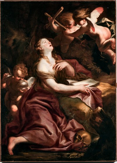 マグダラの聖マリア（Mary-Magdalene） ドメニコ・ピオラ（1627-1703）の絵画、Genes Musei di Strada Nuova (inv n PB 290) 作： Domenico the Elder Piola