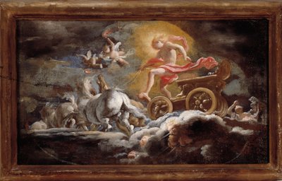 太陽の戦車 ドメニコ・ピオラ(1627-1703)の絵画 薄さ58x78cm ゲネス、ストラーダ・ヌオーヴァ美術館(元パラッツォ・ビアンコ) 作： Domenico the Elder Piola