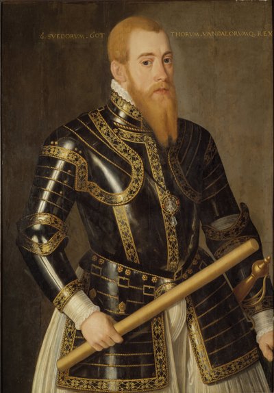 Eric XIV de Suede - スウェーデン王エリック14世（1533-1577）の肖像、Verwilt, Domenicus（活動1544-1566）によるもの。木に油彩。寸法：98x69cm。ストックホルム国立博物館 作： Domenicus Verwilt