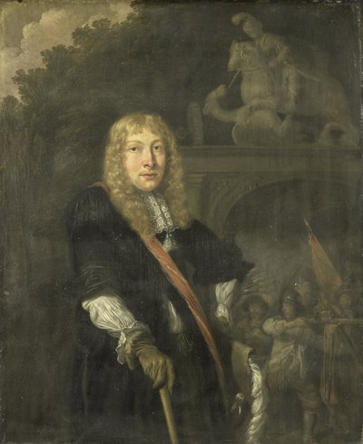 セントジョージ警備隊の本部の門の前にあるライデン市民警備隊の将校の肖像画 作： Domenicus van Tol