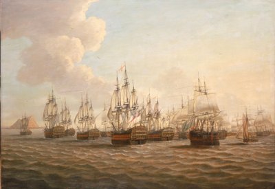 ムーンライト・バトルの後、賞品を受け取るロドニー艦隊 作： Dominic Serres