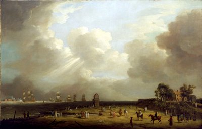 シャーロット王女（1766-1828）のハリッジ到着、1761年9月。キャンバスに油彩 作： Dominic Serres