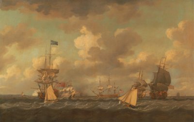 さわやかな風でアンカーにやってくる英国の船 作： Dominic Serres RA