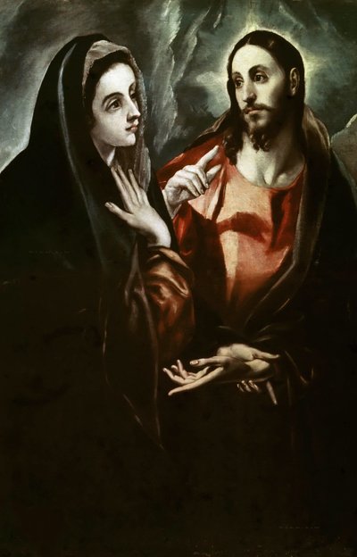 キリストが母親に別れを告げる。 1600年。 作： Dominico El Greco