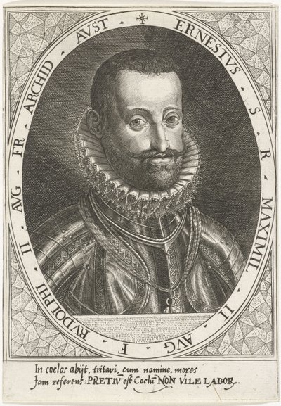 オーストリア1553-1595のアーネスト大公の肖像、ca 1595-1597 作： Dominicus or Custodis Custos