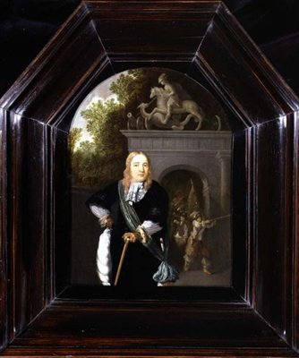 Doeler Poort、ライデンの前に立っているキャプテンJacobus Van Der Burghの肖像 作： Dominicus van Tol