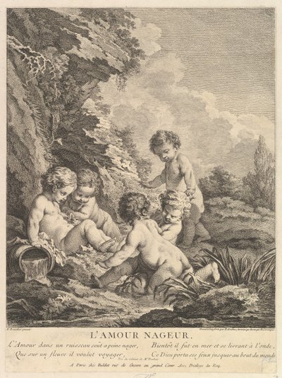 子供の水泳、カリフォルニア州。 1741年 作： Dominique Sornique