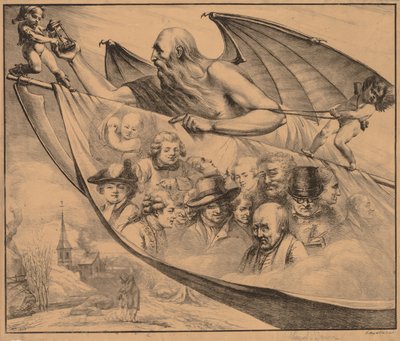 寓話：異なる年齢の芸術家の肖像、1818年。 作： Dominique Vivant Denon