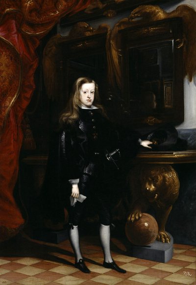 チャールズ2世の肖像、1675年頃 作： Don Juan Carreno de Miranda