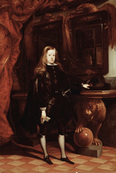 スペインのチャールズ2世の肖像」（油彩・キャンバス、1675年頃 作： Don Juan Carreno de Miranda